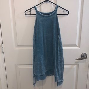 TEAL LONG SLEEVE CUTOUT TOP